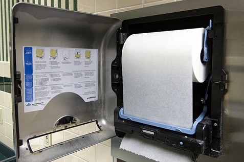 Paper towel in a dispenser