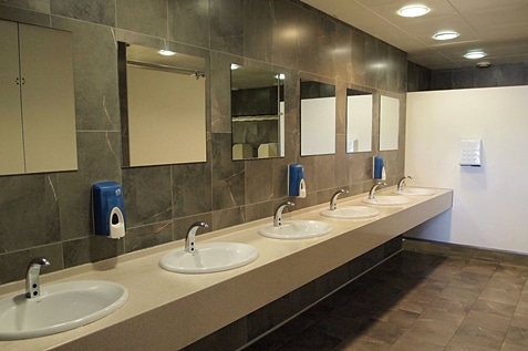 Clean looking washroom for employees