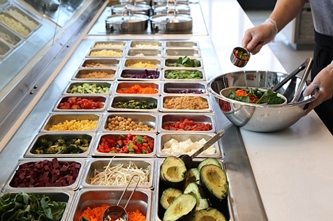 Colourful and healthy salad buffet