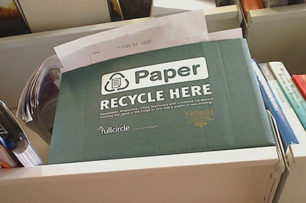 A box of recycled paper